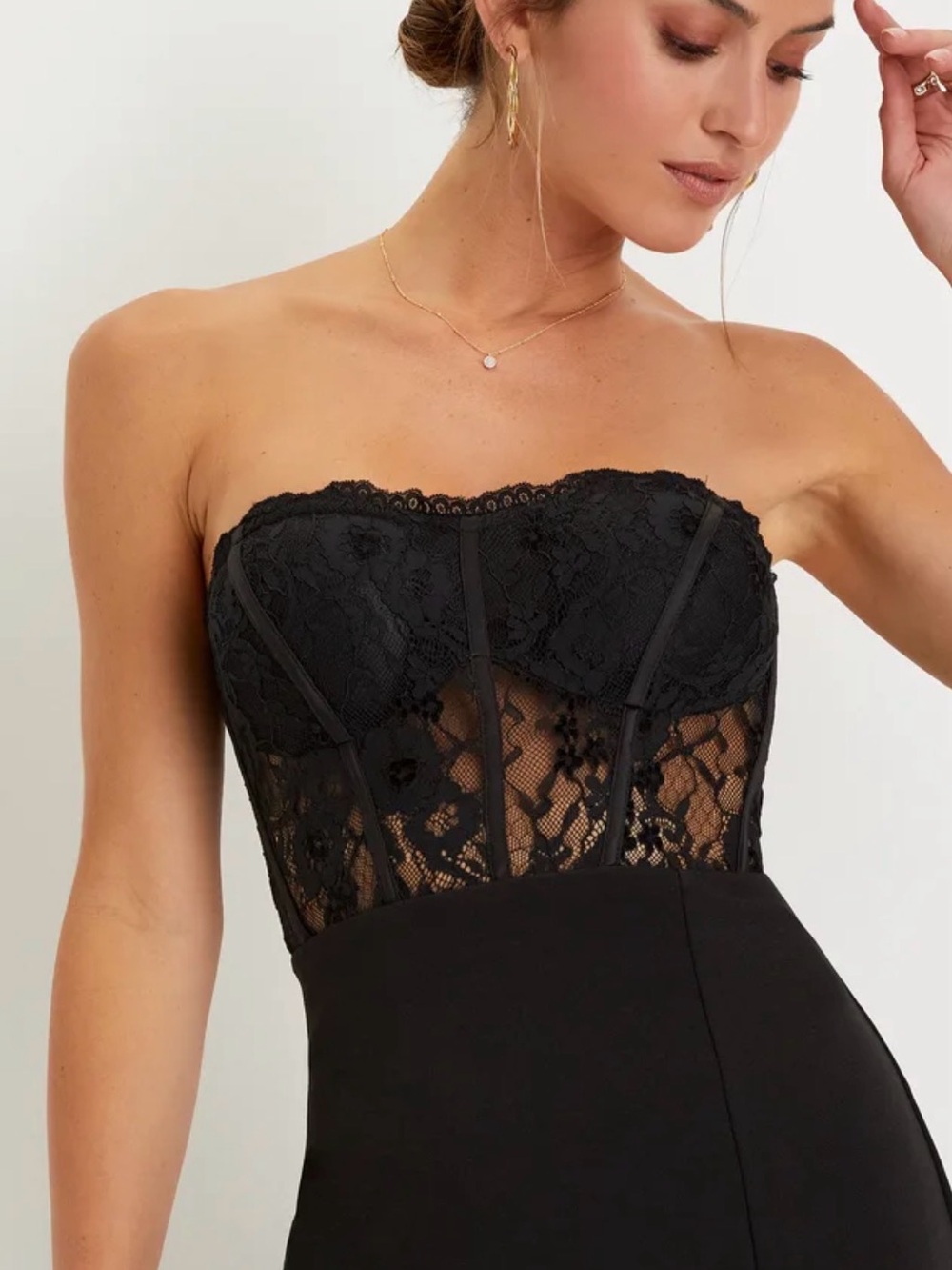 Lulu's Black Strapless Dress